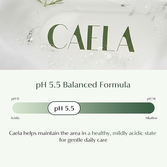 CAELA Feminine Wash Gel Fairgreen, pH-Balanced Formula with Triple Lactobacillus Ferment Complex, Vegan K-Beauty Intimate Care for Women, Sea Buckthorn & Damask Rose, Sulfate-Free, 6.76 Fl Oz
