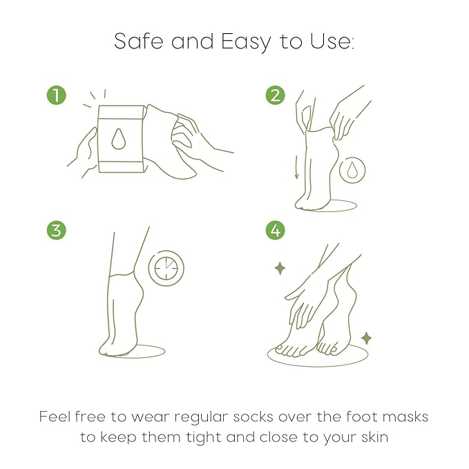 Mint & Tea Tree Foot Masks - Repairs & Softens Cracked Feet, Hydrating & Exfoliating - Dermatologist Tested Korean Skincare - Clean Beauty, Natural Ingredients, Cruelty-Free - 3 Pairs
