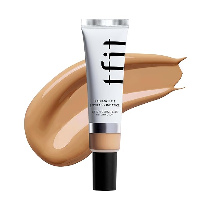 Radiance Fit Serum Foundation - Flawless Coverage, Dewy finish, Long-lasting Waterproof and sweatproof,Lightweight,Creamy Natural,1.05 Oz. (N4.5 Camel, 1.05 Oz.)