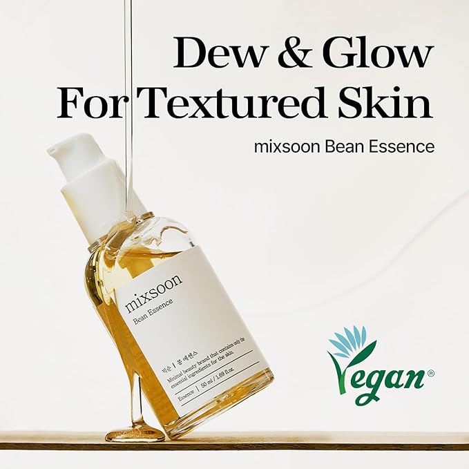 mixsoon Bean Glass Skin Duo Facial Moisturizer Fermented Bean Skincare Routine Bean Essence 50ml + Bean Cream 50ml 3.38 Fl. Oz / 100ml Korean Glass Skin Care