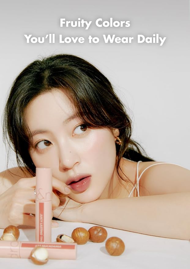 rom&nd JUICY LASTING TINT #28 Bare Fig - MLBB Mauve Pink Lip Stain for Cool Undertones | Hydrating, Non-Sticky K-Beauty Gloss | Plumping, Long-Lasting Glass-Effect Lip Tint