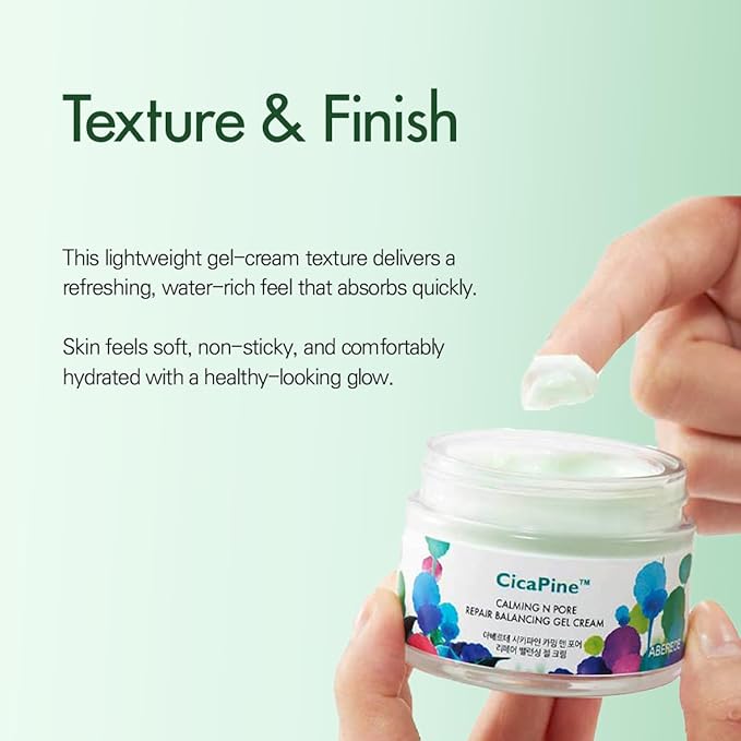 Cicapine Calming & Pore Repair Balancing Gel Cream 1.69 fl oz / 50ml, Cica Soothing Gel Cream for Sensitive & Acne-Prone Skin, Pore Minimizing & Tightening Moisturizer Vegan K-Beauty Skincare