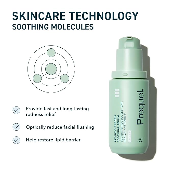 Prequel Skin Redness Reform, Calming Serum for Face. Advanced Clinical Optical Corrector for Redness and Discomfort. Soothing Face Serum with Oat Extract for Sensitive Skin. 1oz Pump (Pack of 2)
