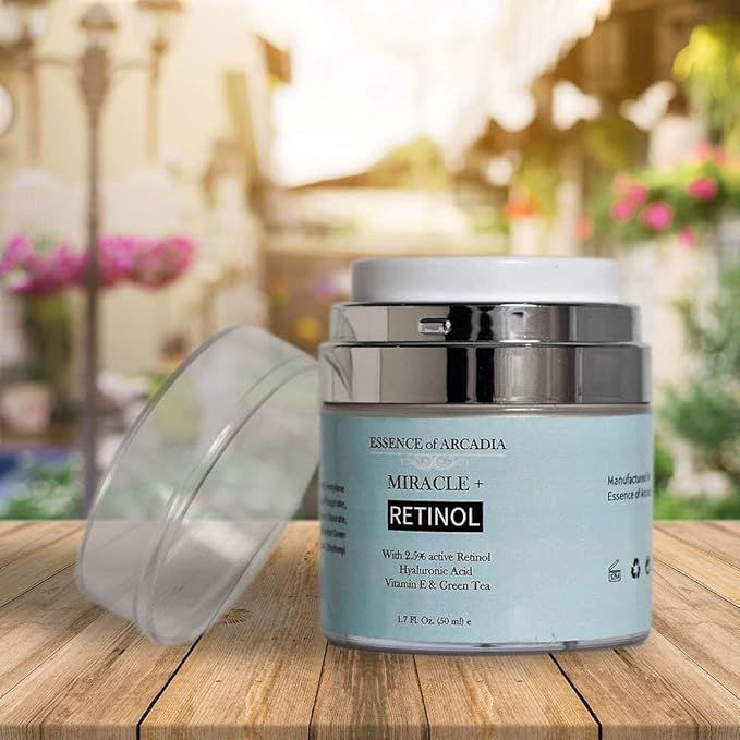 Retinol Moisturizer Cream 2.5% for Face & Eye Area - Anti-Aging Formula with Hyaluronic Acid, Vitamin E, Green Tea - 1.7 Fl Oz