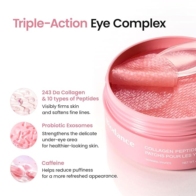 BIODANCE Collagen Peptide Eye Patches, Anti Wrinkle Patches for Face & Smile Line Patches, Under Eye Mask for Fine Lines, Eye Bags & Wrinkles, Korean Skin Care (60 Count)