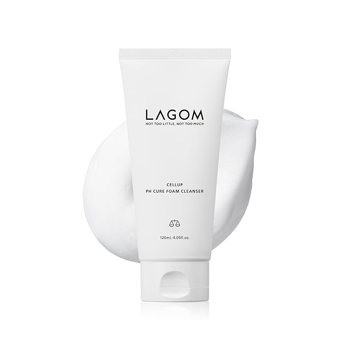 LAGOM Cellup pH Cure Foam Cleanser | Low pH, Skin Barrier Protection, Natural Deep Face Cleansing, K-Skincare, Mild, 5.5 Subacid for Sensitive Skin 4.05 Fl Oz