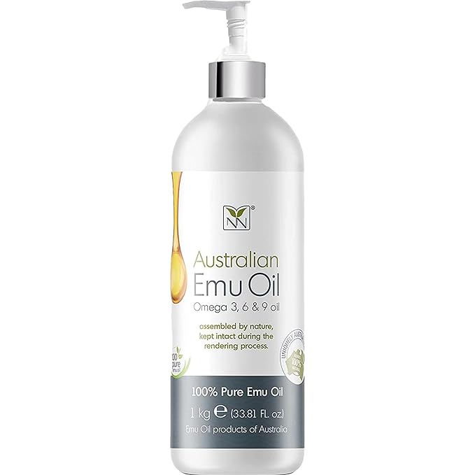 Y Not Natural Pure Emu Oil - Organic Moisture for Face, Body, Hair, Scalp & Nails - Rich in Omega 3-6-9, Vitamins & Essential Minerals - Australian Emu Oil (1000ml) 33.81 fl oz -Unscented