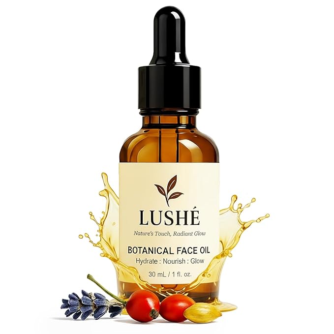 Botanical Face Oil with Argan, Jojoba, Rosehip & Vitamin E – Lightweight Facial Oil for Glowing Skin, Moisturizing & Nourishing Skincare Serum for Dry & All Skin Types – 30 ml