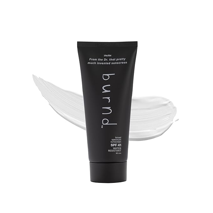 burnd SPF41 Broad Spectrum Sunscreen, Dries Clear & Invisible & Finish, with Transparent Zinc Oxide, Water Resistant 80 Minutes, Fragrance Free, Dermatologist & Pediatrician Formulated, 3.4 fl oz