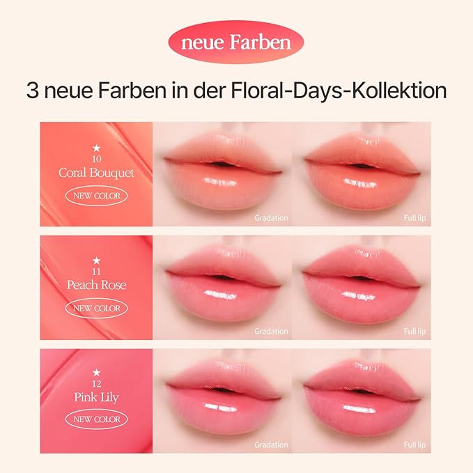 COSNORI Flow Wave Lip Tint - Vegan Glassy Lip Gloss, Lightweight & Long-lasting, Plant-derived Oil Moisturizer, K-Beauty (07 KIND)