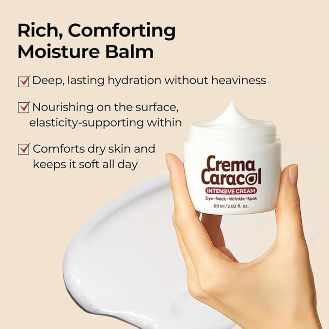 Intensive Snail Cream with Collagen for Dry, Sensitive Skin, Hydrating & Firming Moisturizer, Barrier Support Cream, Korean Skincare 2.02 fl oz