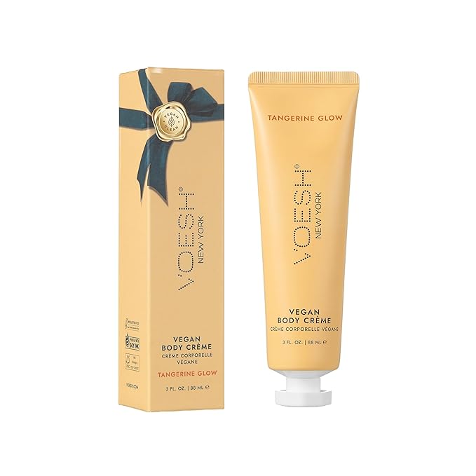 VOESH Vegan Body Creme - Skin Moisturing Cream, K-Beauty Korean Skincare, Tangerine Glow - 3oz