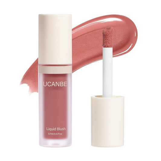 UCANBE Liquid Shimmer Blush Makeup for Cheeks, Highly Pigmented, Long Lasting, Anti-scratch, Natural-Looking, Daily Use Makeup Blush Suitable for Women Girls(07 Satin Rose)