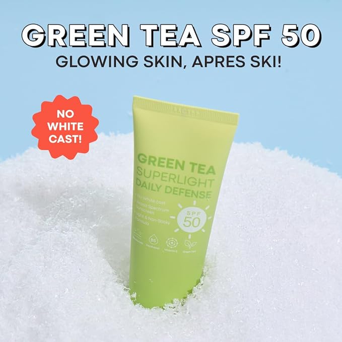 TONYMOLY Green Tea Korean Sunscreen SPF 50 – Non-Greasy Broad Spectrum Face Sunscreen with Niacinamide, Panthenol & Hyaluronic Acid, Travel Size 50ml