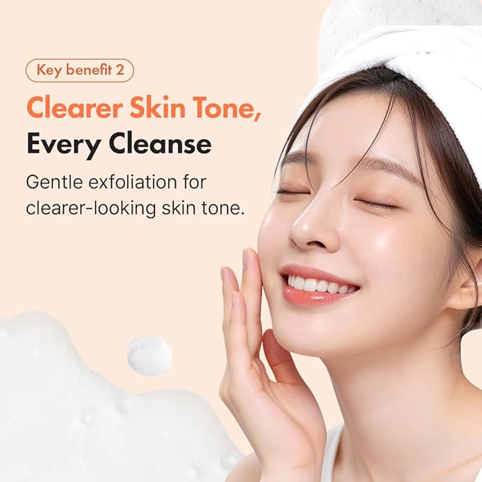 Hanskin Vitamin C Glow Powder Cleanser – Korean Brightening, Exfoliating Face Wash | Papaya Enzyme + Vitamin C for Radiant, Smooth, Even-Toned Skin | Gentle Daily Powder-to-Foam Cleanser | 2.36 fl oz