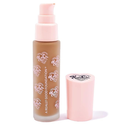 KimChiChic Beauty A Really Good Foundation | Medium to Full Coverage Makeup | Long-Lasting, Lightweight Hydrating Formula | Vegan & Cruelty-Free, 1.0 fl. oz, 119M Medium/Tan + Neutral Undertones