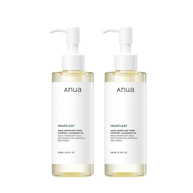 Anua Heartleaf Pore Control Cleansing Oil, Oil Cleanser for Face, Makeup Blackhead Remover, Korean Skin Care 6.76 fl oz(200ml) (original) (Pack of 2)