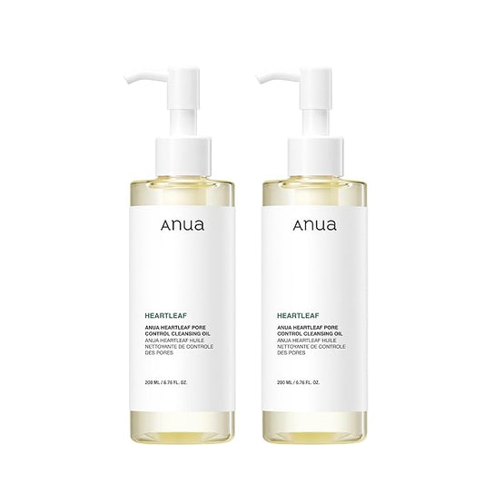 Anua Heartleaf Pore Control Cleansing Oil, Oil Cleanser for Face, Makeup Blackhead Remover, Korean Skin Care 6.76 fl oz(200ml) (original) (Pack of 2)