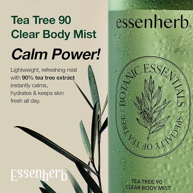 Tea Tree 90 Clear Body Mist for acne skin | 360° Moisture Spraying with Vegan Formula | AHA+BHA+PHA+LHA, Korean Skincare (6.76 fl oz, 200ml)