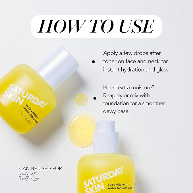 Saturday Skin Yuzu Vitamin C Serum for Face – Brightening Serum Hyaluronic Acid, Peptides & Niacinamide, Vitamin C Glass Skin Peptide Serum, Korean Beauty Vitamin C Serum, Korean Skin Care (50 ml)