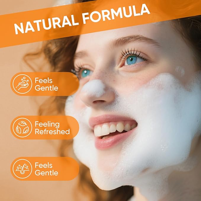femani Glow Wash Face Wash With Brush, Turmeric Facial Cleanser for Women, Improve Skin Condition Soothing Irritation