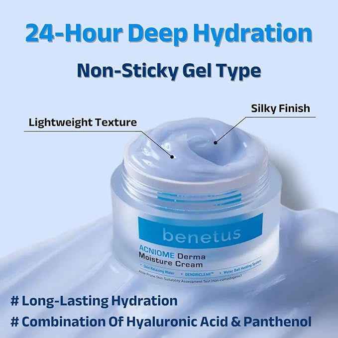 ACNIOME Pore-Care Gel Moisturizer, Lightweight Oil-Free Daily Hydration for Oily & Sensitive Skin, With Salicylic Acid & Hyaluronic Acid, Non-Sticky, Perfect Under Makeup, 1.69 fl oz