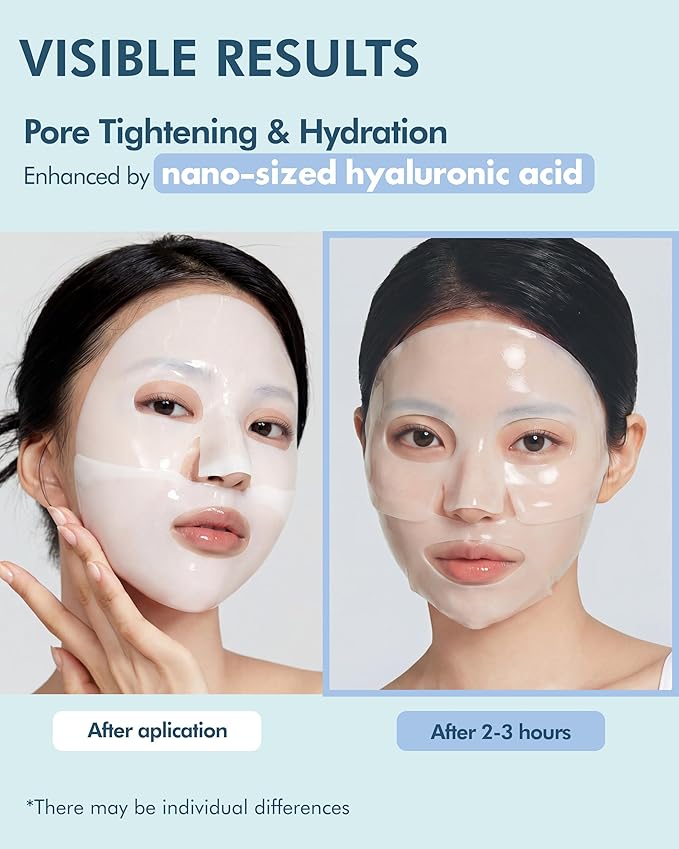 DERMAL Seoul Face Hyaluronic Hydrogel Melting Mask (4 Pack) - Korean Overnight Cooling Gel Face Mask with Ceramide & Nano Hyaluronic Acid - Pore Minimizing & Hydrating Ritual for Glow Skin