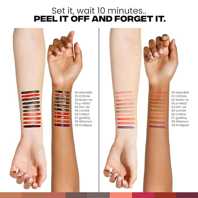 Sacheu Lip Liner STAY-N Peel Off Lip Stain — Long Lasting Waterproof Lip Tint with Hyaluronic Acid & Vitamin E — Transfer Proof Matte Finish, Vegan & Cruelty-Free (leftonRED)