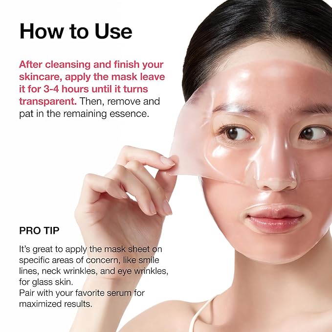 ANUA Peach 70 Niacin Brightening Collagen Mask, Overnight Face Mask for Glass Skin, Niacinamide, Collagen Facial Mask, Glow up with Hydration, Natural Color, Korean Skin Care (38g, 4ea)