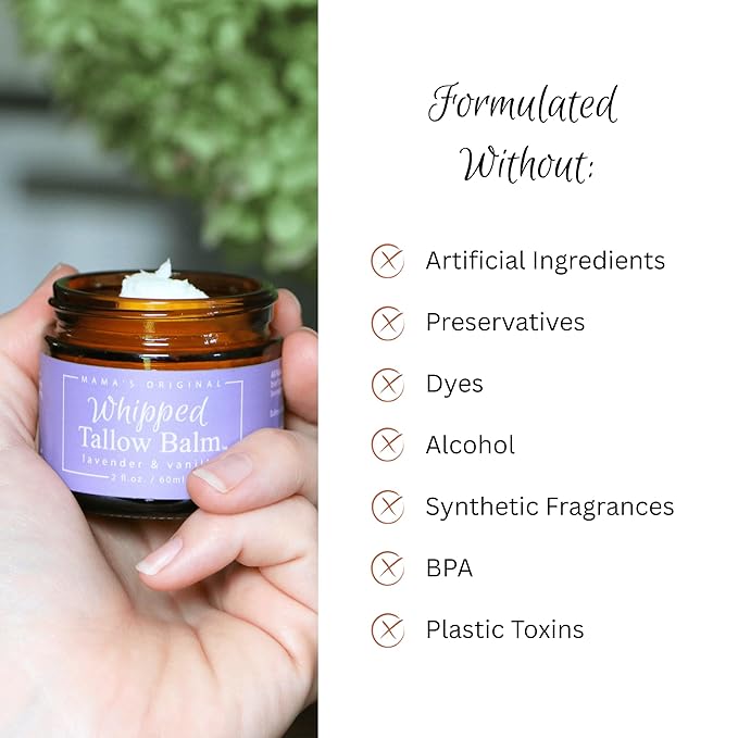 Handmade, 100% Grass-fed Beef Tallow for Skin, Organic Jojoba Oil, Natural Tallow Face Moisturizer for Eczema Relief, Dry Skin, Diaper Rash - 2 oz (Orange & Vanilla)