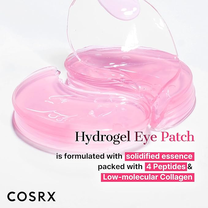 COSRX Limited Pink Edition Pink Peptides Collagen Hydrogel Eye Patch – Amazon Exclusive, Under Eye Mask for Puffy Eyes and Dark Circles, 60 Patches, Korean Skin Care