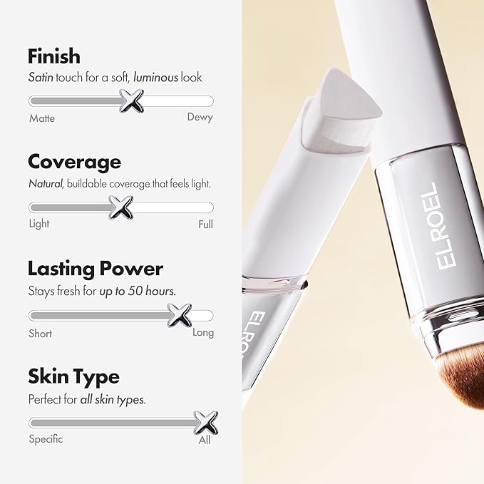 Blanc Cover Cream Stick V White - Korean Color-Changing Foundation Stick with Volufiline - Medium to Full Coverage Dewy Finish Base Makeup - Dual-Ended with Detachable Brush (200 Fair)