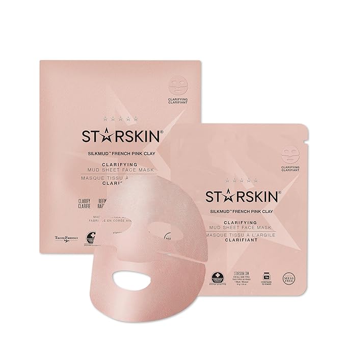 STARSKIN Silkmud 1x16g, Clarifying Face Mask for all Skin Types, Korean Skin Care Pore Cleansing French Clay Mask with Niacinamide, Purifing, Refining and Smoothing, Unblockes Pores, K Beuty Skincare