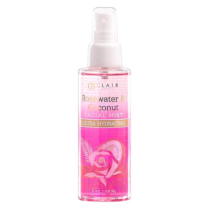 Clear Beauty Rosewater & Coconut Face Mist - Refresh and Soothe Tired & Dry Skin, Instant Moisturing & Hydrating Facial Mist Spray - Cruelty Free Korean Skin Care For All Skin Types