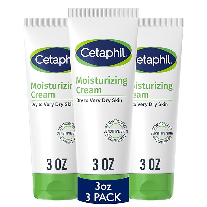Cetaphil Face & Body Moisturizer, Hydrating Moisturizing Cream for Dry to Very Dry, Sensitive Skin, NEW 3 oz Pack of 3, Fragrance Free, Non-Comedogenic, Non-Greasy