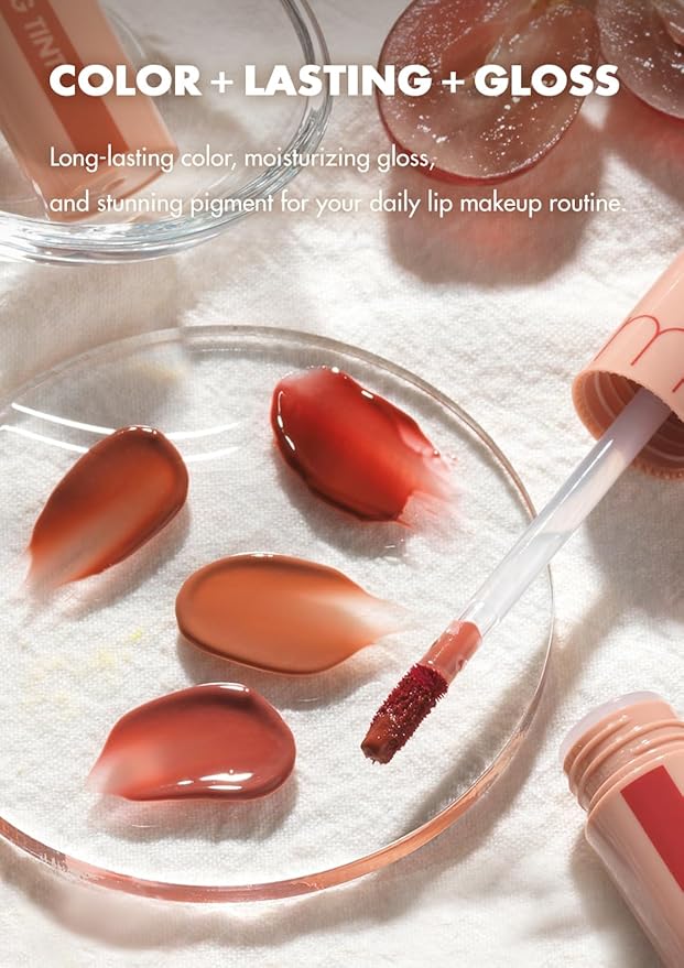 rom&nd JUICY LASTING TINT #28 Bare Fig - MLBB Mauve Pink Lip Stain for Cool Undertones | Hydrating, Non-Sticky K-Beauty Gloss | Plumping, Long-Lasting Glass-Effect Lip Tint