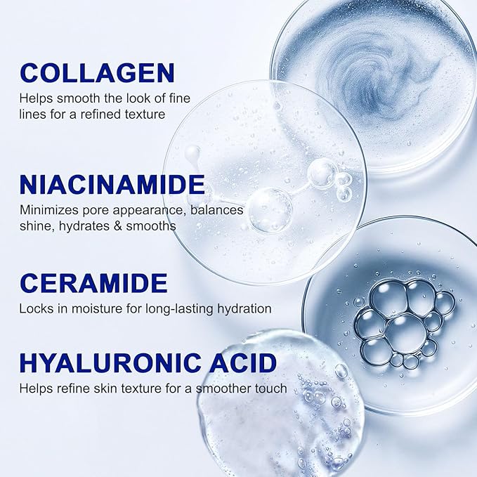 Hyaluronic Acid & Niacinamide Face Serum for Men with Vitamin B5, Ceramides & Collagen: Soothing Hydrating Gel for Redness, Dryness & Itching - Barrier Repair for Sensitive Skin - 2.03 fl oz