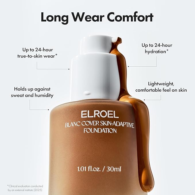 Blanc Cover Skin Foundation - K-Beauty Skincare Liquid Foundation Makeup with Panax Ginseng, Niacinamide & Collagen - Lightweight, Buildable 24HR Hydrating Wear 1.01 Fl Oz (#370)