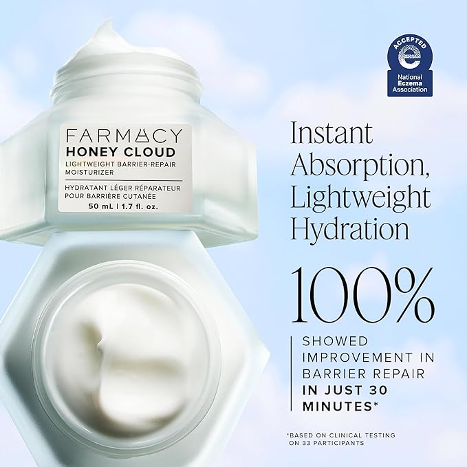 Farmacy Honey Cloud Face Moisturizer Cream - Lightweight Face Lotion with Hyaluronic Acid + Peptides - Breathable Moisture + Barrier Repair - Facial Moisturizer for Combo, Sensitive + Oily Skin (50ml)