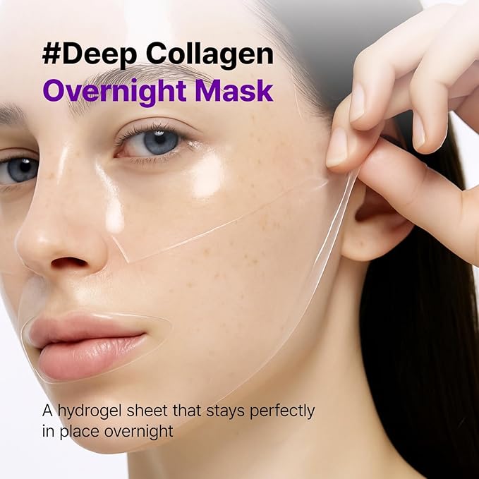 Super Glow Deep Collagen Hydrogel Mask 1.48 oz × 8 Sheets, 5,000,000ppb Hydrolyzed Collagen, Elasticity, Wrinkle Care & Radiance, Overnight K-Beauty Mask (8 Count (Pack of 1)) Sold by Pharmeus