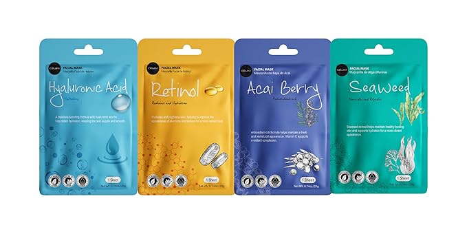celavi Face Mask Set Korean Beauty Essence Facial Paper Sheet Mask Korea Skin Care Moisturizing 3 Packs of each 12 New flavors K-Beauty Skincare 36 masks in a pack Made in Korea