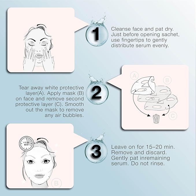 STARSKIN Red Carpet Ready Bio-Cellulose Face Mask – 4 Pack, Hydrating Face Mask for all Skin Types, Instant Hydration & Glass-Skin Glow, Revitalizing and Moisturizing, Korean Skincare