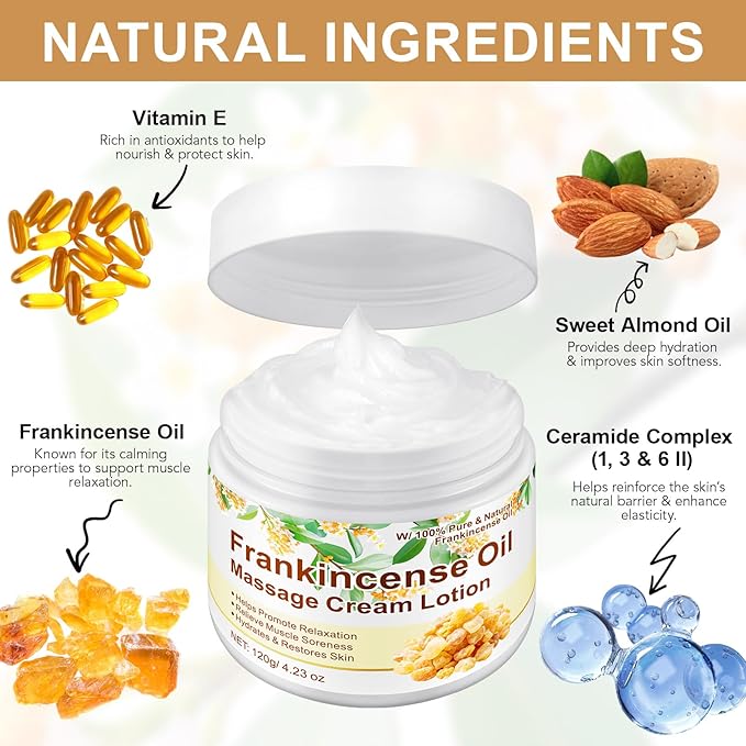 Vitality Frankincense Balm 4.23 fl.oz, Deep Moisturizing Frankincense Cream for Face, Reduces Fine Lines & Wrinkles, Soothes Irritated Skin, Face Anti-Aging Anti-Wrinkles Hydrates Frankincenses Balm
