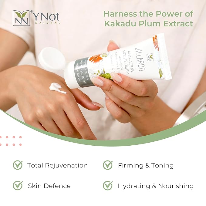 Y Not Natural Jillaroo Natural Face Moisturizer for Men & Women with Kakadu Plum, Vitamin A, C, E, Minerals, & Antioxidants - 100g Face Moisturizer for Dry Skin