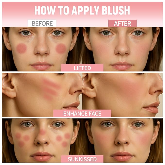 UCANBE Liquid Shimmer Blush Makeup for Cheeks, Highly Pigmented, Long Lasting, Anti-scratch, Natural-Looking, Daily Use Makeup Blush Suitable for Women Girls(07 Satin Rose)