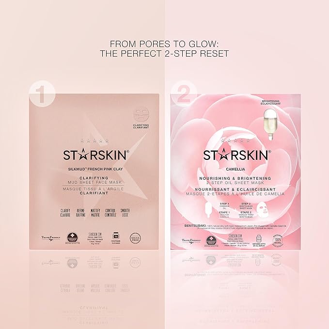 STARSKIN Silkmud 1x16g, Clarifying Face Mask for all Skin Types, Korean Skin Care Pore Cleansing French Clay Mask with Niacinamide, Purifing, Refining and Smoothing, Unblockes Pores, K Beuty Skincare