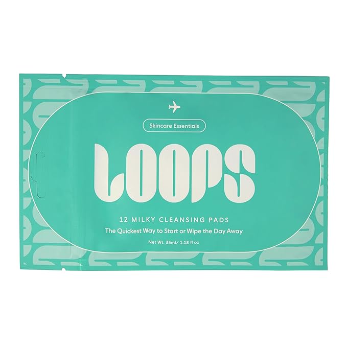 LOOPS Milky Cleanser Korean Skincare - Deep Cleansing and Hydrating Skin Care - Pre-soaked Bamboo Facial Cleansing Pads - Facial Wash with Milky Oil Complex - Oil Cleanser for Face - Pack of 7