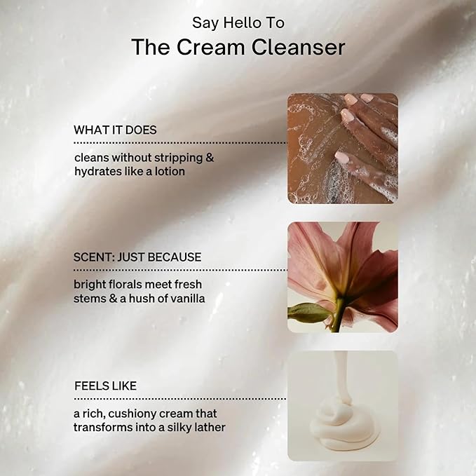 Loved01 Face & Body Cream Cleanser, John Legend Skincare, Gentle Daily Wash for All Skin Types, Hydrating & Moisturizing Cream-to-Clean Formula, Fresh Floral Scent, 6 oz
