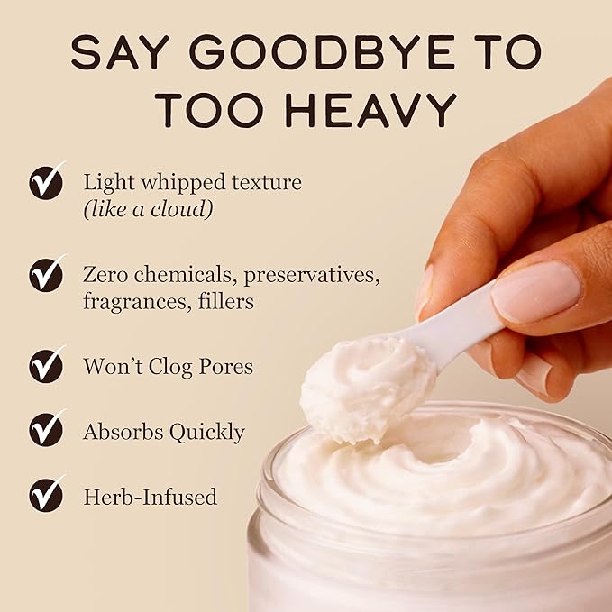 SACRED COW 100% Pure Organic Grass Fed Beef Tallow for Skin Care, Face Moisturizer, Body Butter, Hand Cream - Natural Whipped Tallow & Honey Balm Lotion Cream - Made in the USA - 4oz (UNSCENTED)