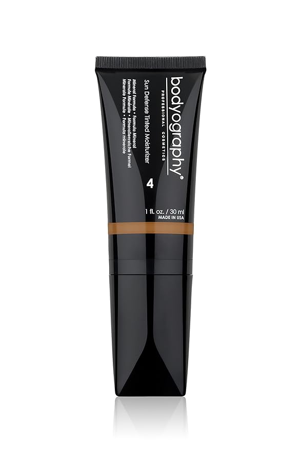 Bodyography Sun Defense Tinted Moisturizer, 1.5 oz | Lightweight SPF Tint with Hyaluronic Acid & Mineral Pigments | Hydrating, Vegan Sheer Coverage for All Skin Types, Deep